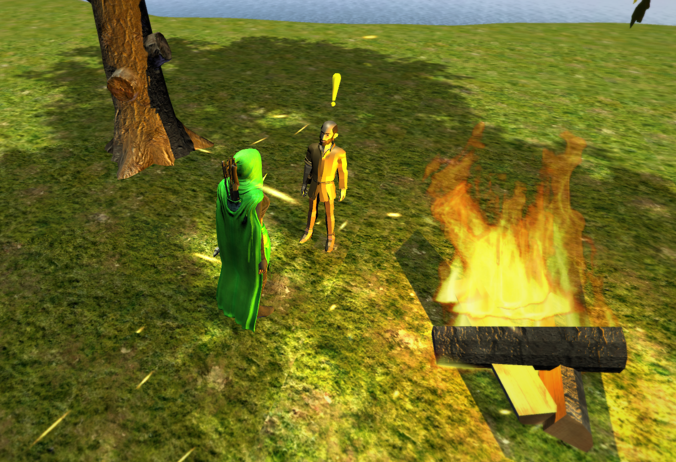 Le joueur devant un pnj avec une quête